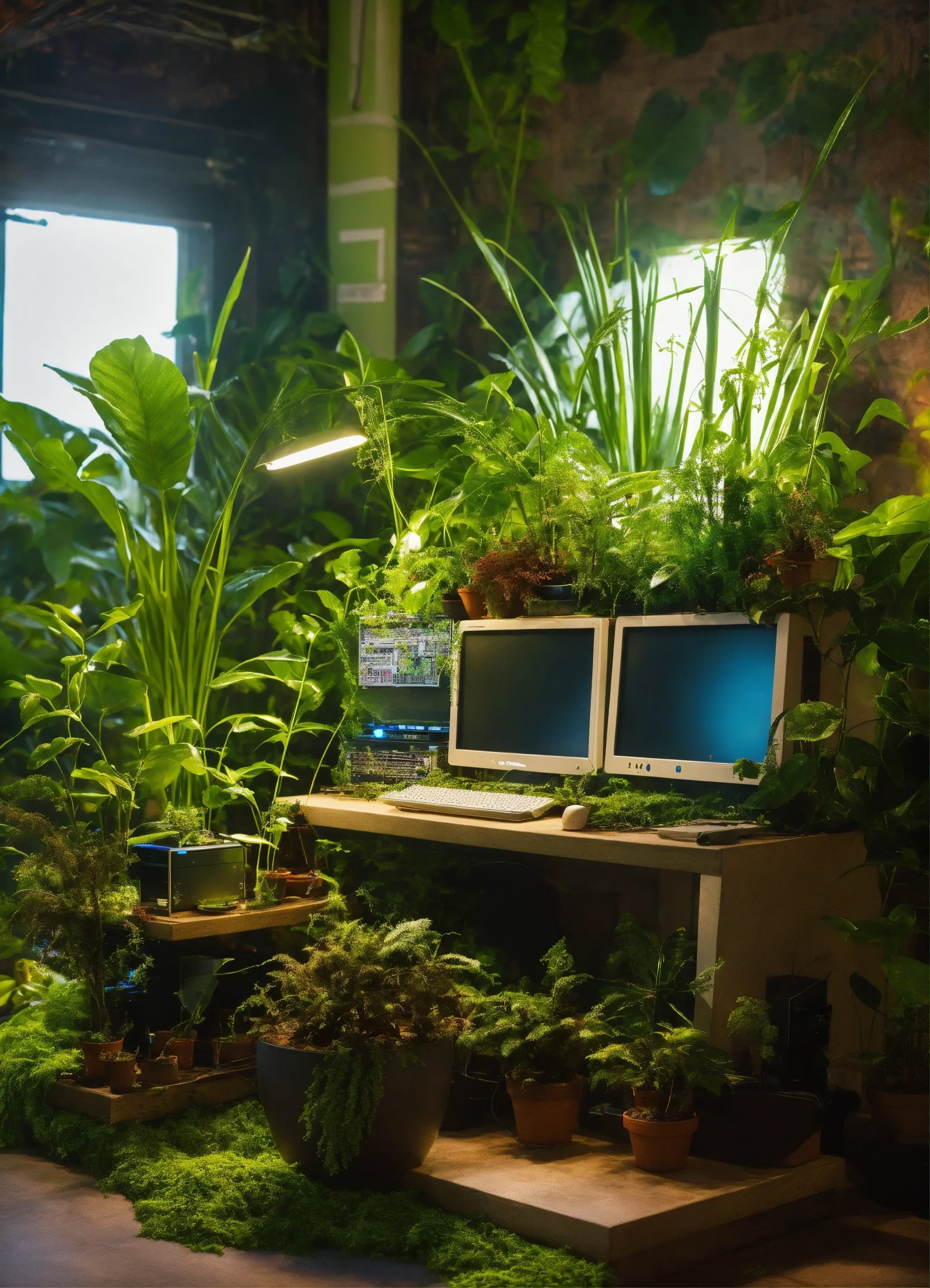 Healthy indoor environment with air-purifying plants